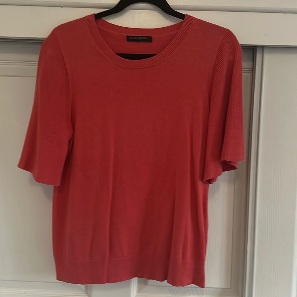 Coral sweater blouse